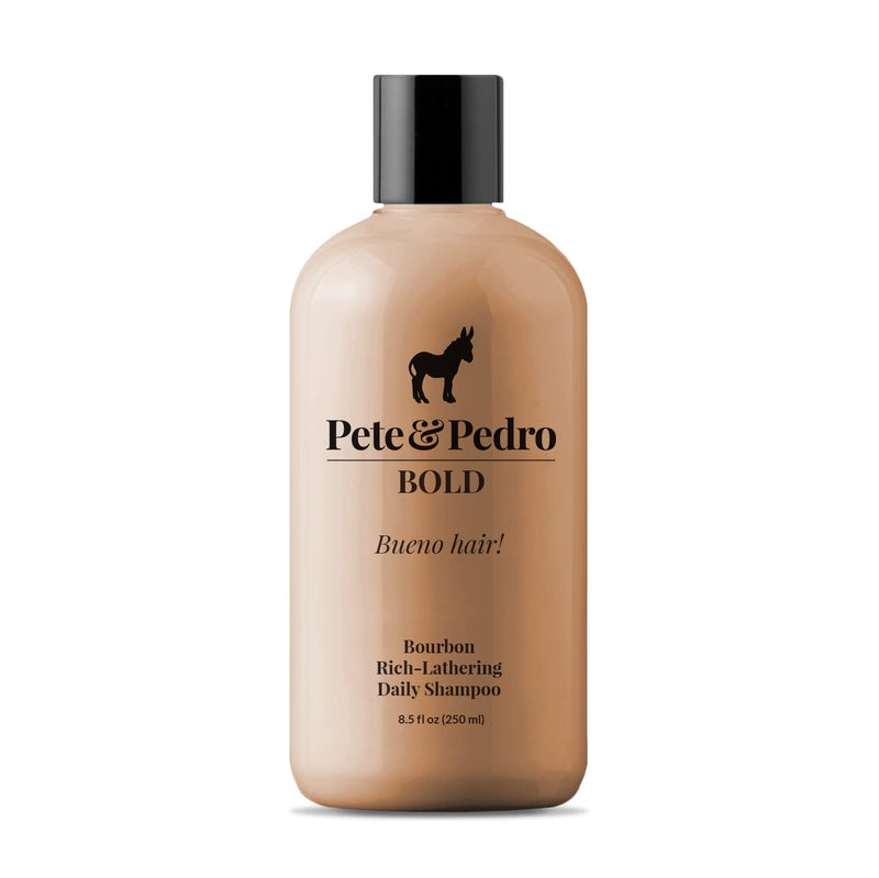 Pete & Pedro بيتي و بيدرو بولد - شامبو يومي برائحة البوربون | شامبو يومي فائق الغنى برائحة البوربون للرجال وجميع أنواع الشعر | كما تم عرضه في برنامج شارك تانك، 8.5 أونصة - Image 1